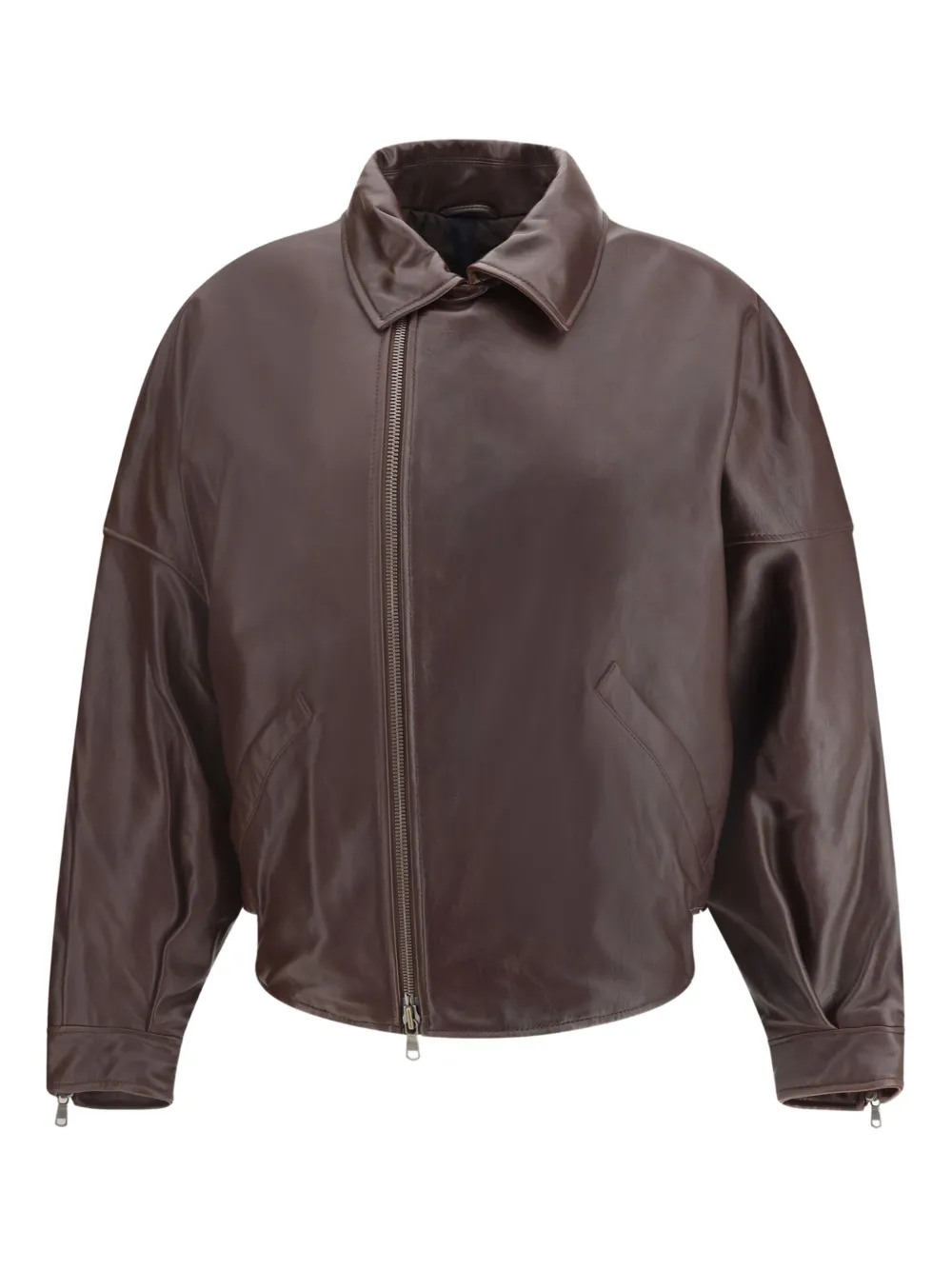 Petar Petrov off-centre leather jacket – Brown