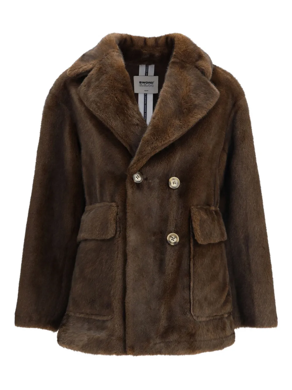 Sword 6.6.44 Wide-lapel Patch-pocket Coat In Brown