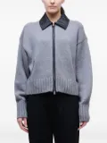 Simkhai zip-up leather-collar cardigan - Grey