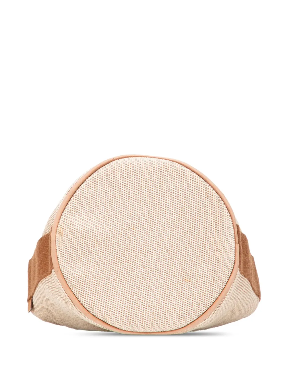 Pre-owned Hermes 1990-2015 Toile Saxo Pm Bucket Bag In Brown