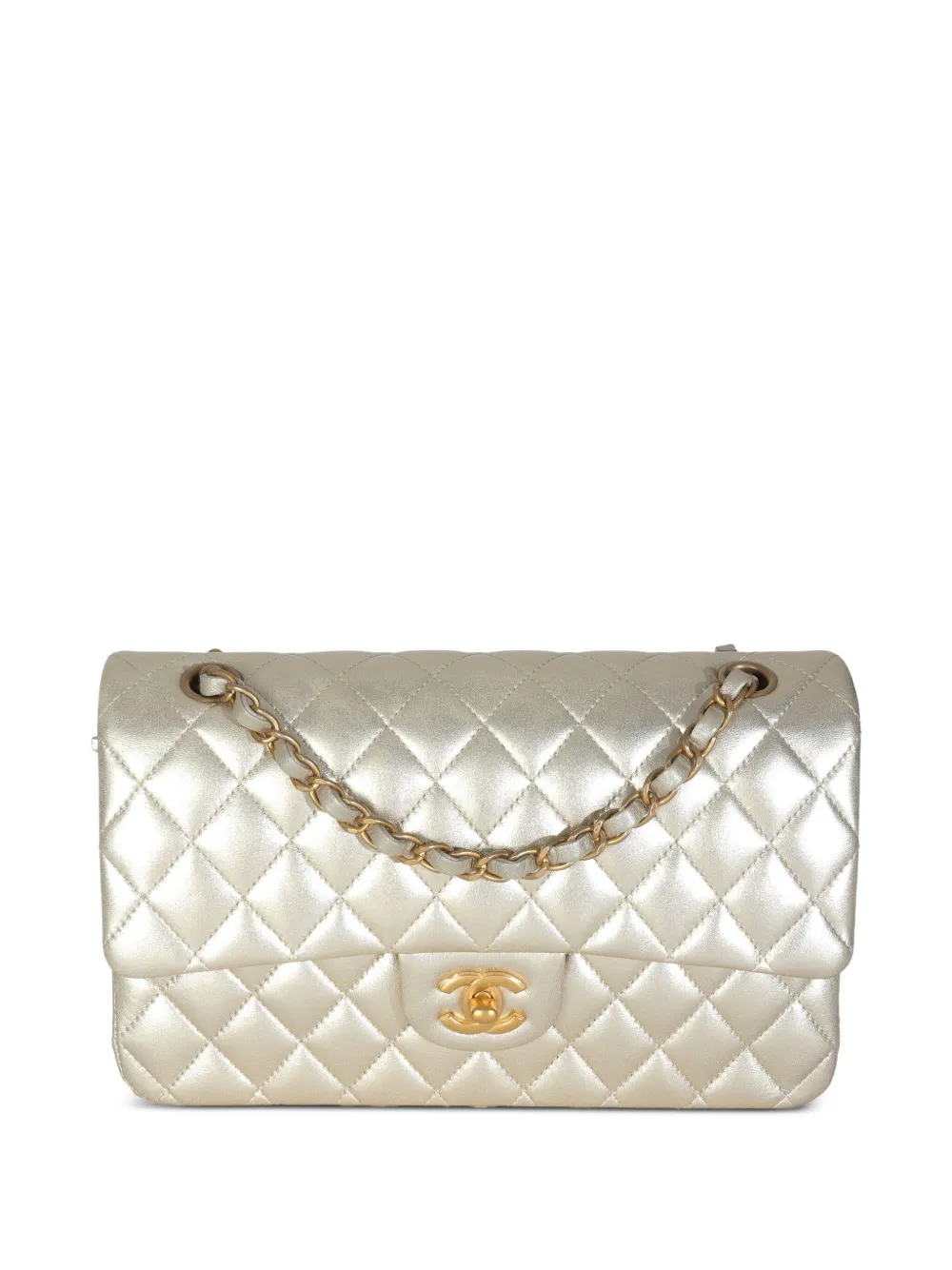 CHANEL Pre-Owned クラシック ダブルフラップ ショルダーバッグ M - メタリック CHANEL Pre-Owned クラシック ダブルフラップ ショルダーバッグ M - メタリック