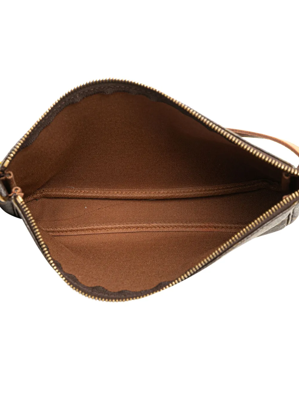 Pre-owned Louis Vuitton 2001 Monogram Pochette Accessoires Shoulder Bag In Brown