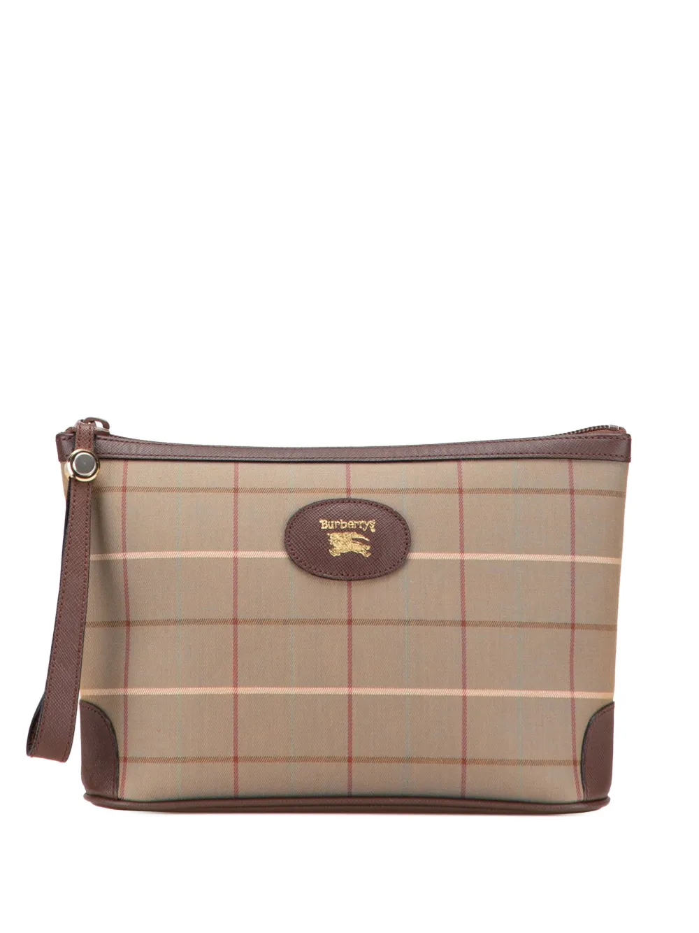 Burberry Pre-Owned 20th Century Vintage Check Canvas Wristlet clutch bag | Brown | Image 1