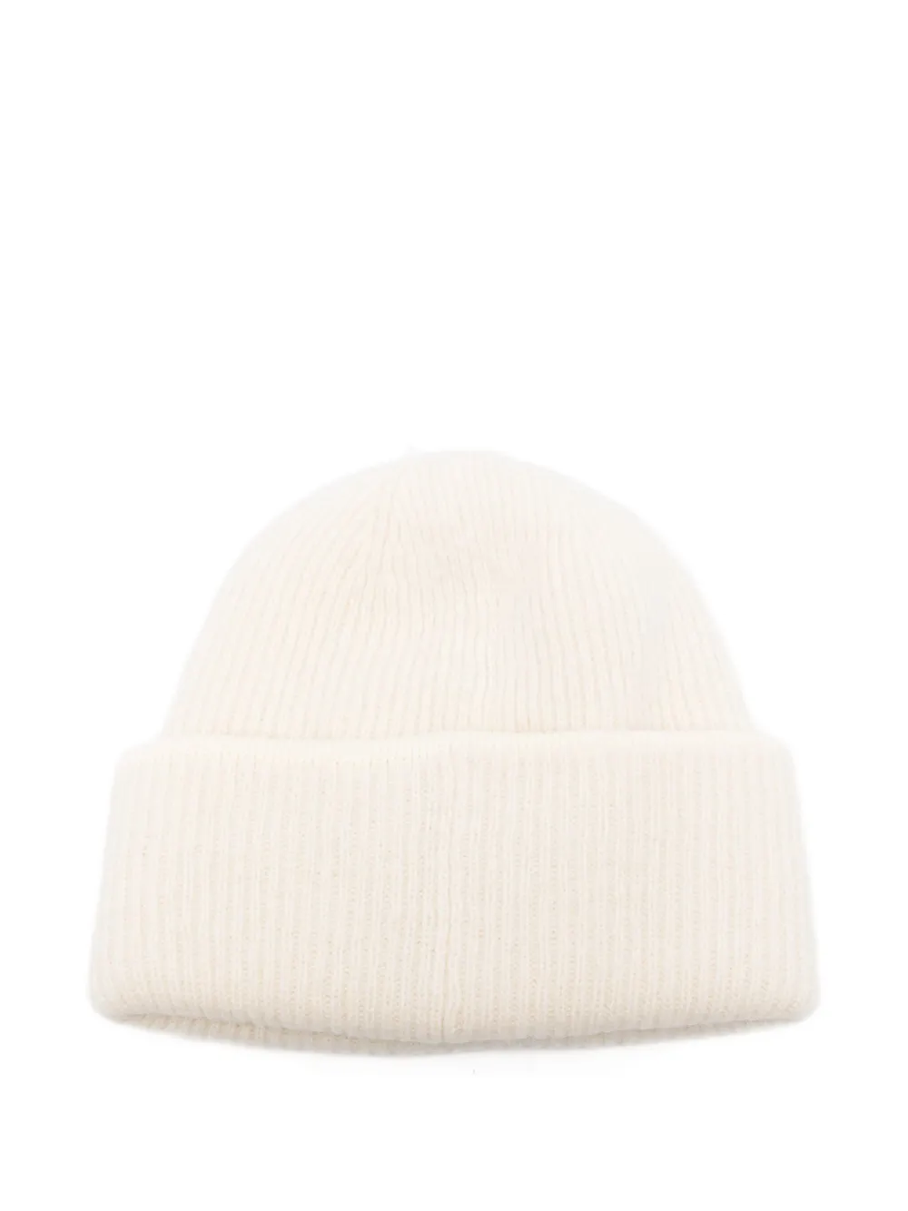 Jacquemus logo-patch ribbed beanie - Beige