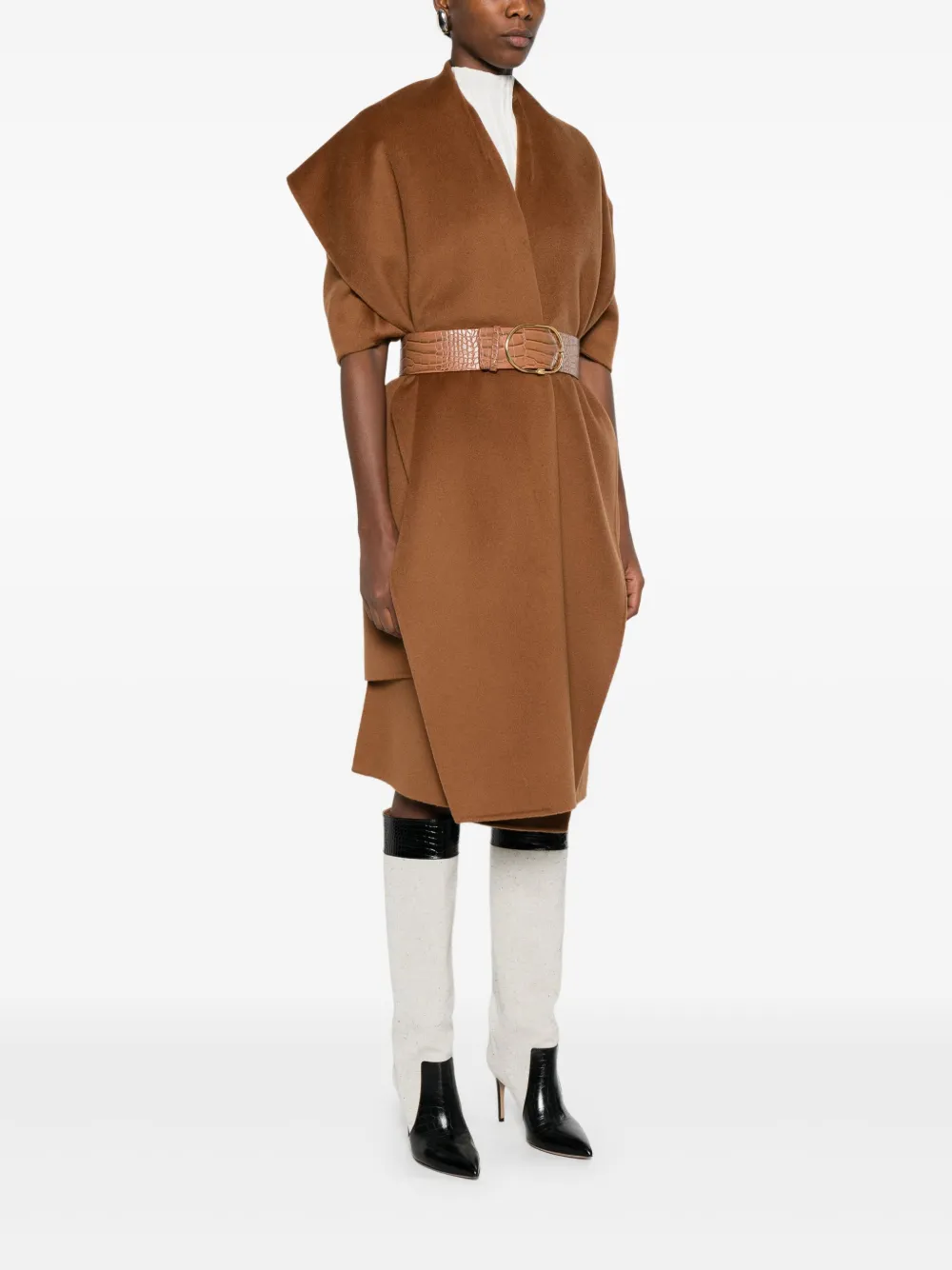 Elisabetta Franchi Wollen cape Bruin