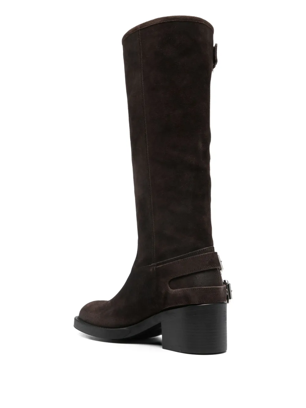 Chloé buckle-detailing leather knee-high boots Bruin
