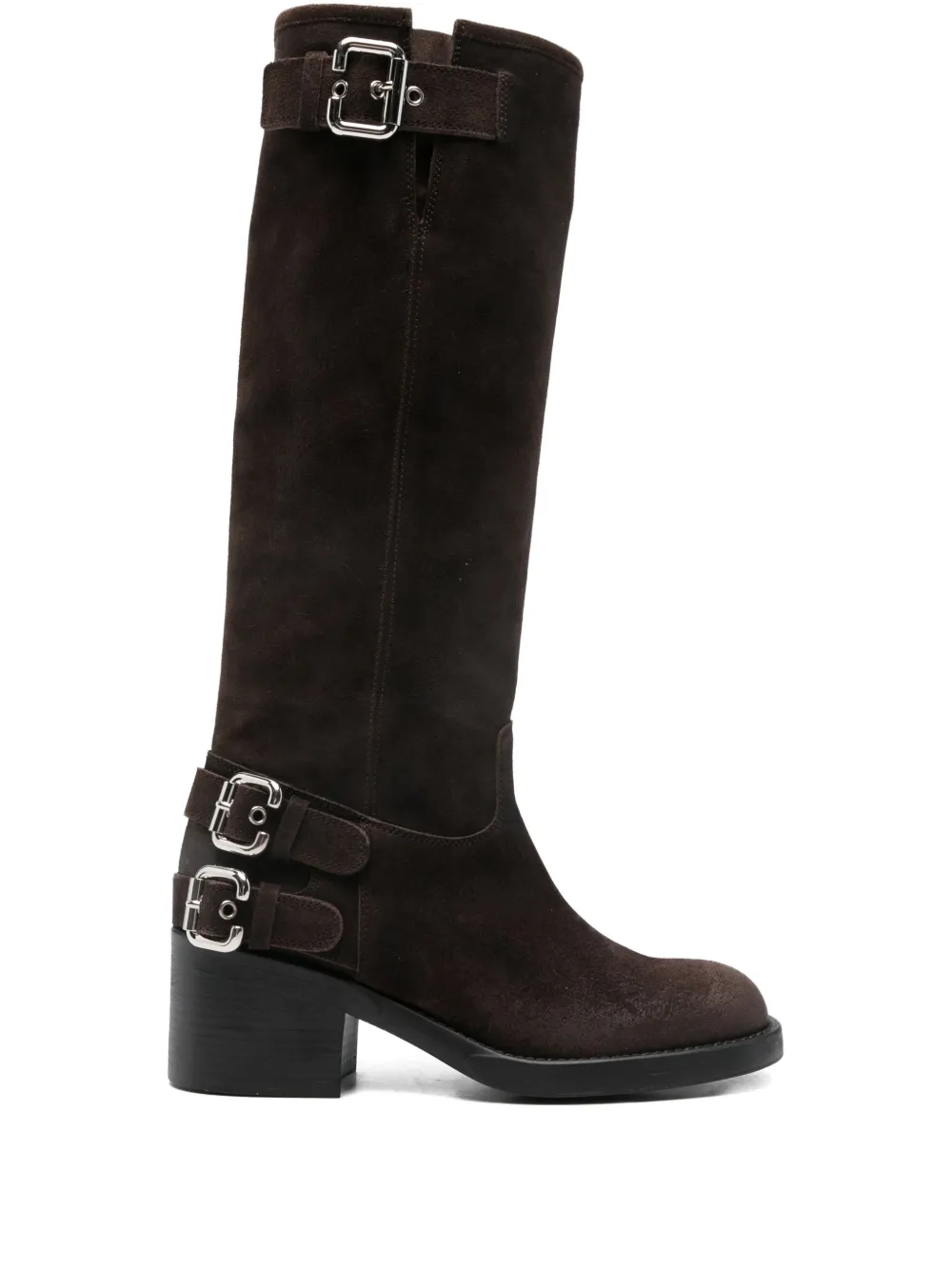 Chloé buckle-detailing leather knee-high boots Bruin