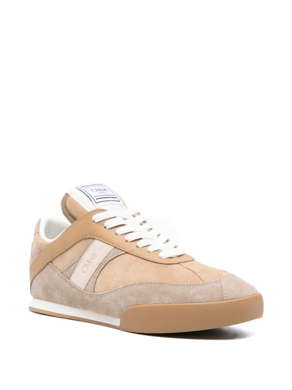 Chloé leather lace-up low-top sneakers Beige