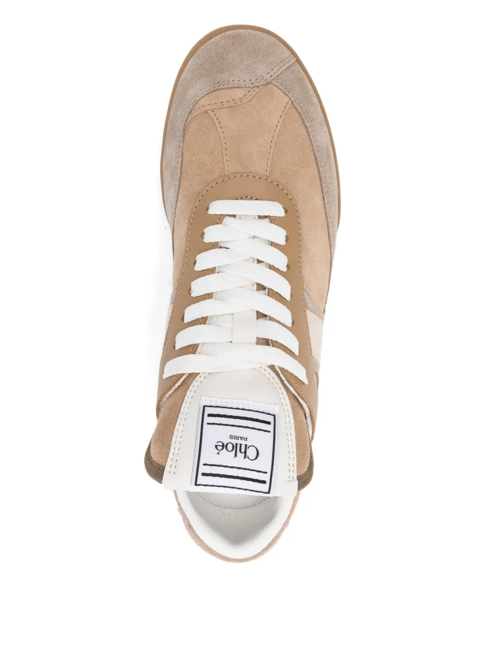 Chloé leather lace-up low-top sneakers Beige