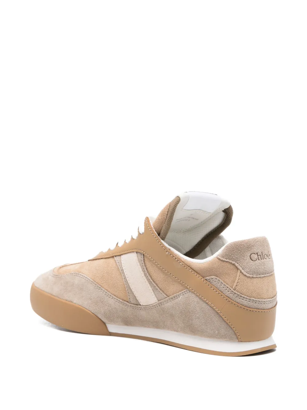 Chloé leather lace-up low-top sneakers Beige