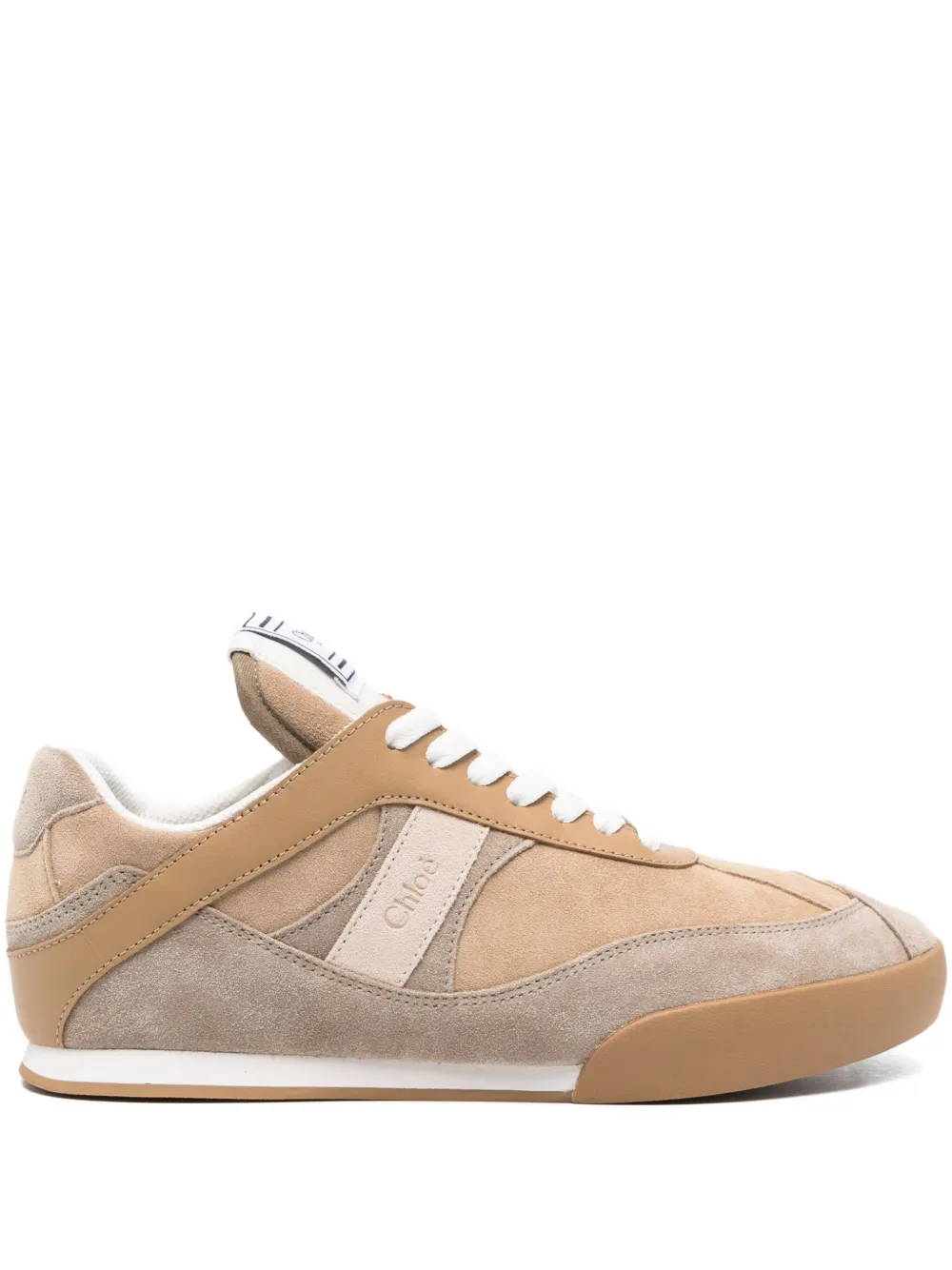 Chloé leather lace-up low-top sneakers Beige