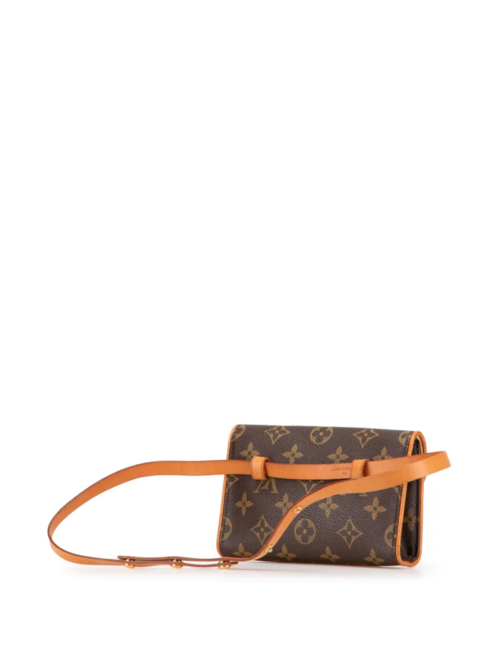 Pre-owned Louis Vuitton 2002 Monogram Pochette Florentine Belt Bag In Brown
