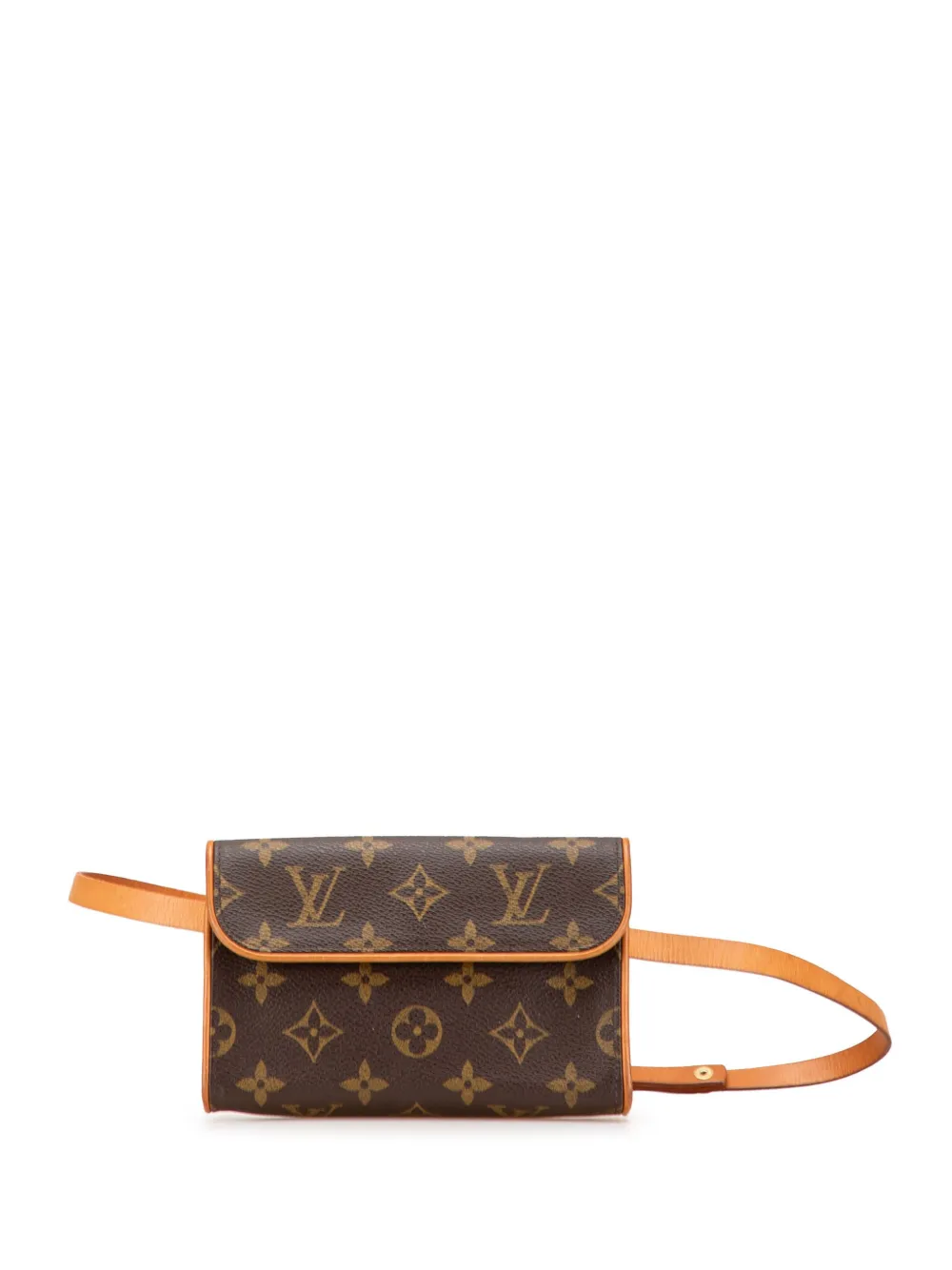 Pre-owned Louis Vuitton 2002 Monogram Pochette Florentine Belt Bag In Brown