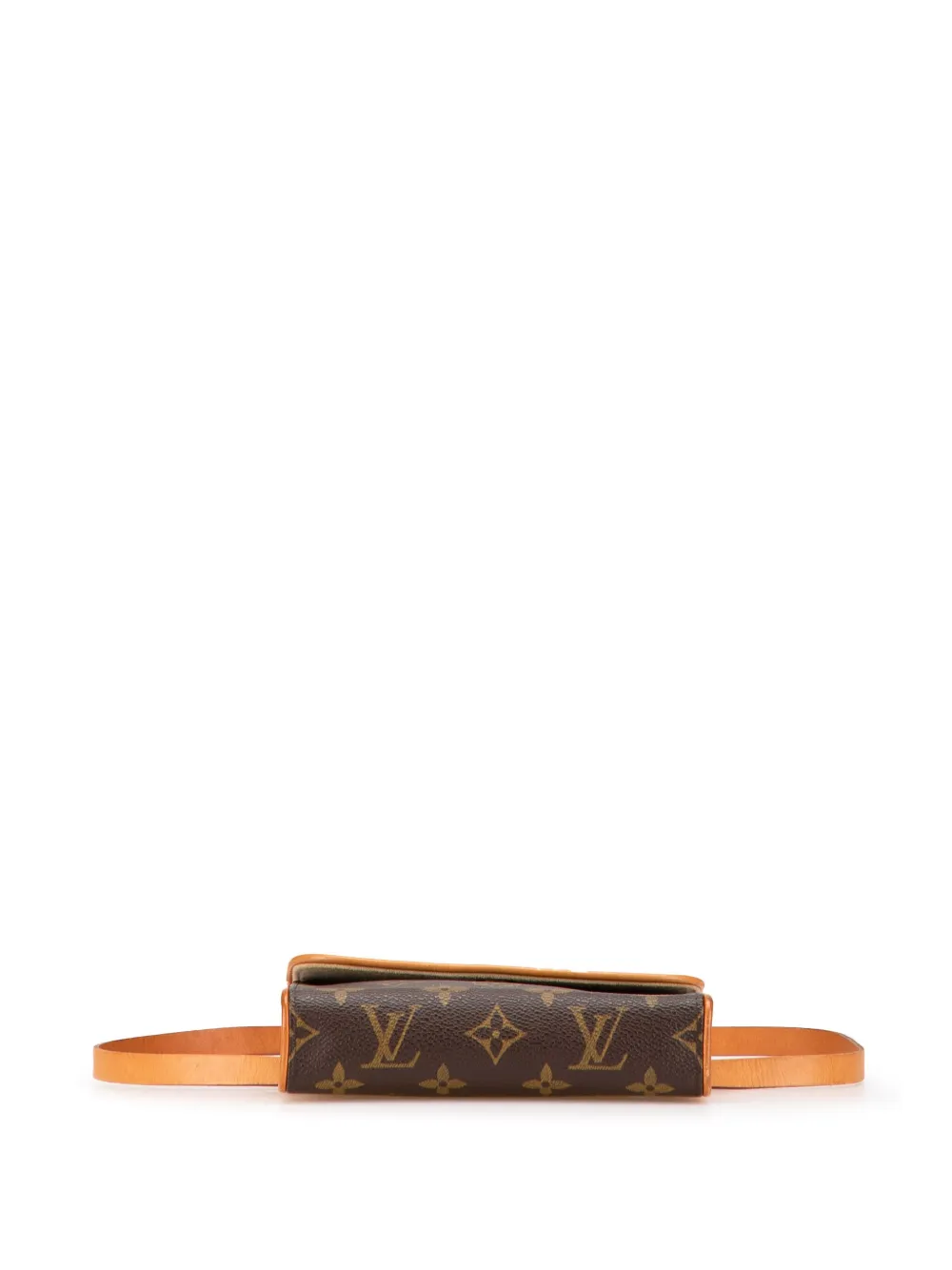 Pre-owned Louis Vuitton 2002 Monogram Pochette Florentine Belt Bag In Brown