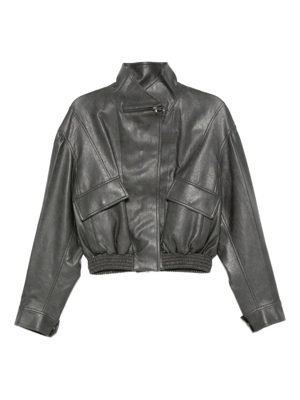 Low Classic flap-pocket leather jacket | Grey | Image 1