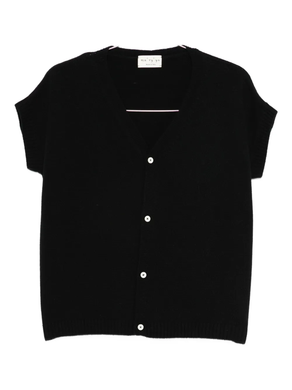 Ma'ry'ya Buttoned Knitted Top In White