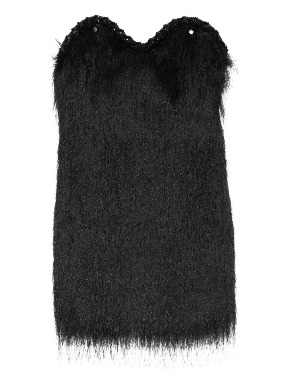 Amen fringed mini dress - ブラック Amen fringed mini dress - ブラック