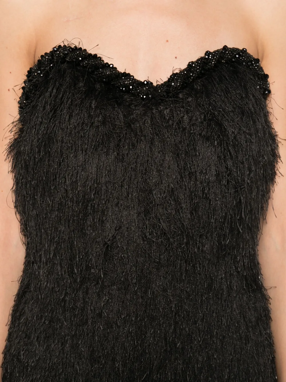 Amen Fringed Mini Dress In Black