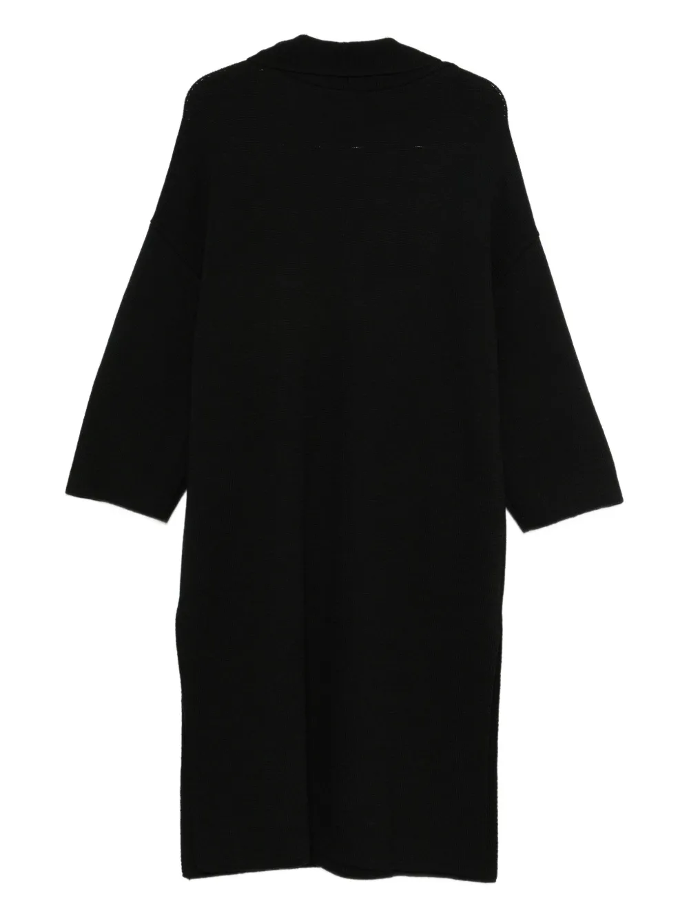 Ma'ry'ya Front-pocket Buttoned Cardi-coat In Black