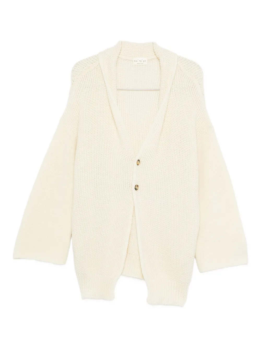 Ma'ry'ya Shawl-collar Cardigan In White