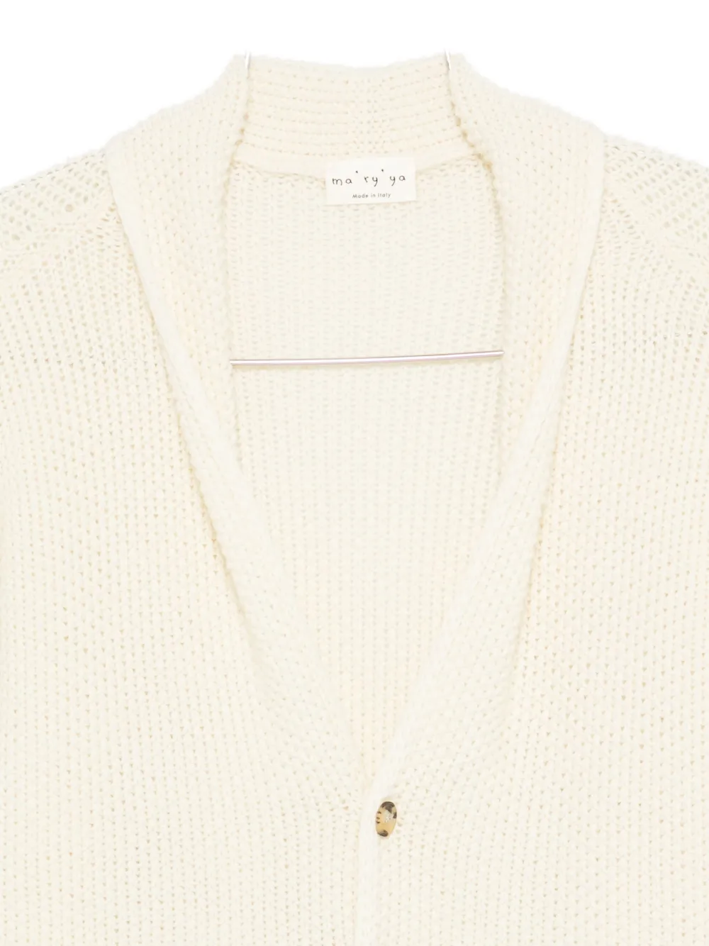 Ma'ry'ya Shawl-collar Cardigan In White
