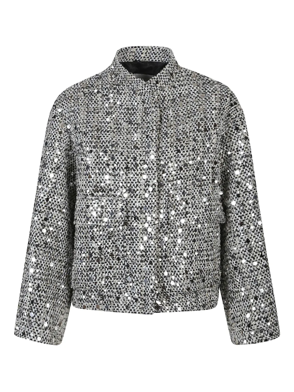 ERMANNO FIRENZE  sequin-embellished tweed jacket | Grey | Image 1