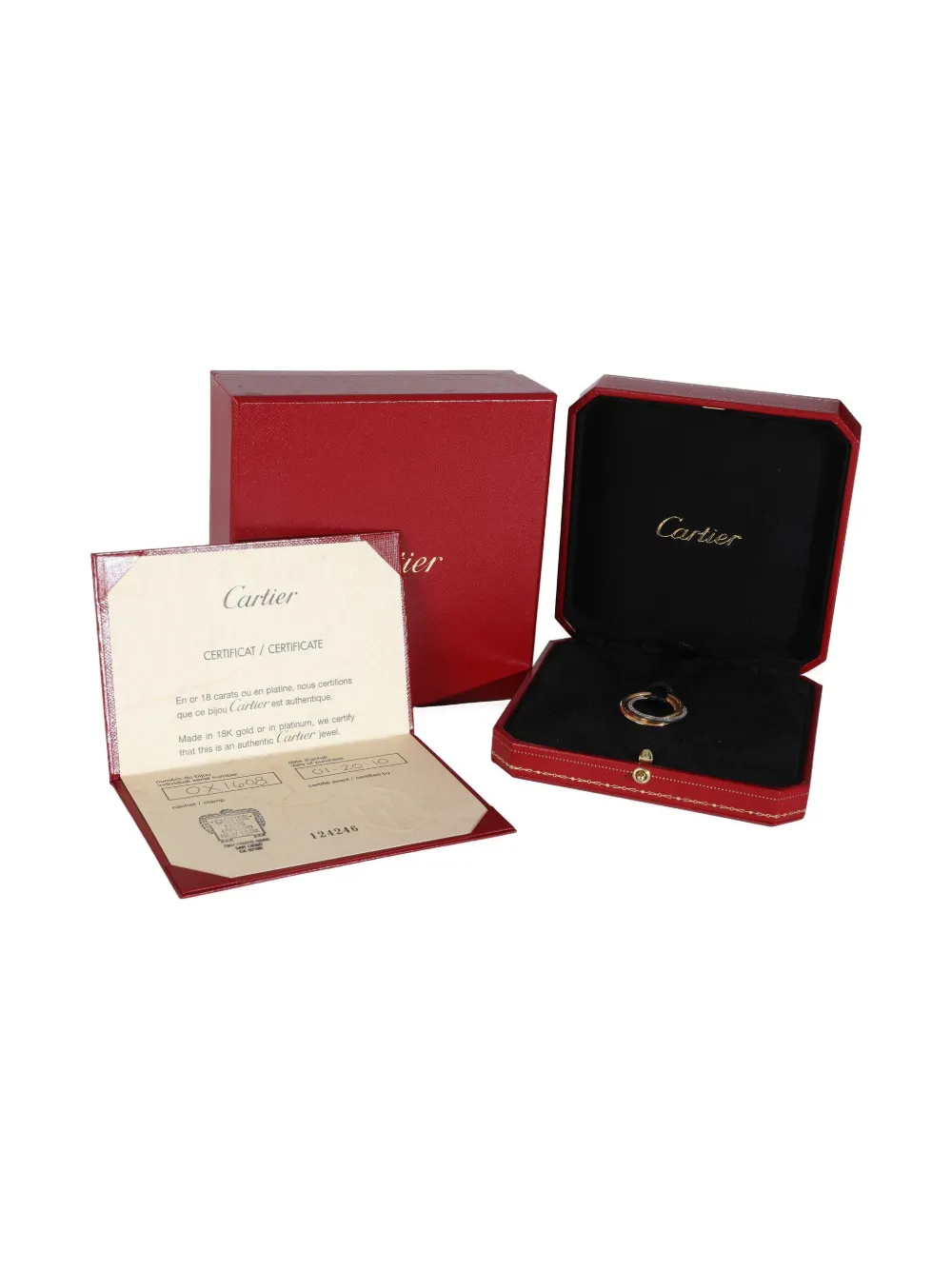 Pre-owned Cartier 18k Tri-gold Trinity Diamond Necklace