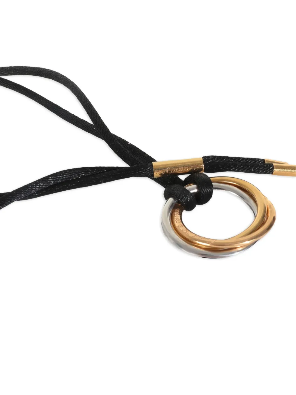Pre-owned Cartier 18k Tri-gold Trinity Diamond Necklace