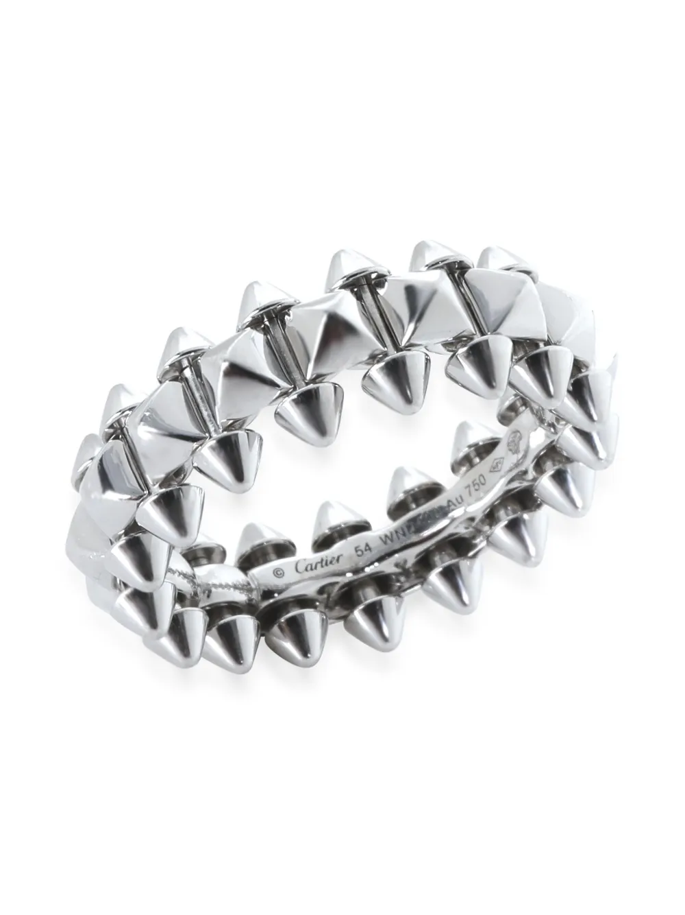 Pre-owned Cartier 18k White Gold Medium Clash De Ring In Silver