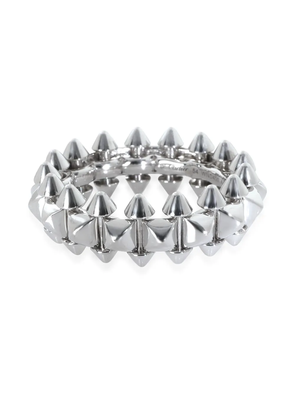 Pre-owned Cartier 18k White Gold Medium Clash De Ring In Silver