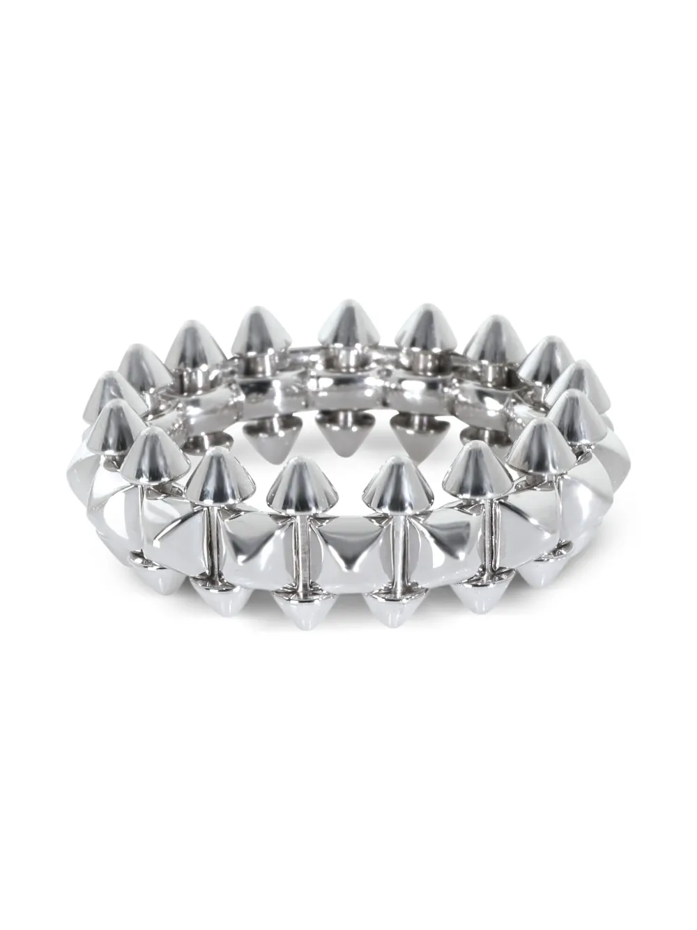 Pre-owned Cartier 18k White Gold Medium Clash De Ring In Silver