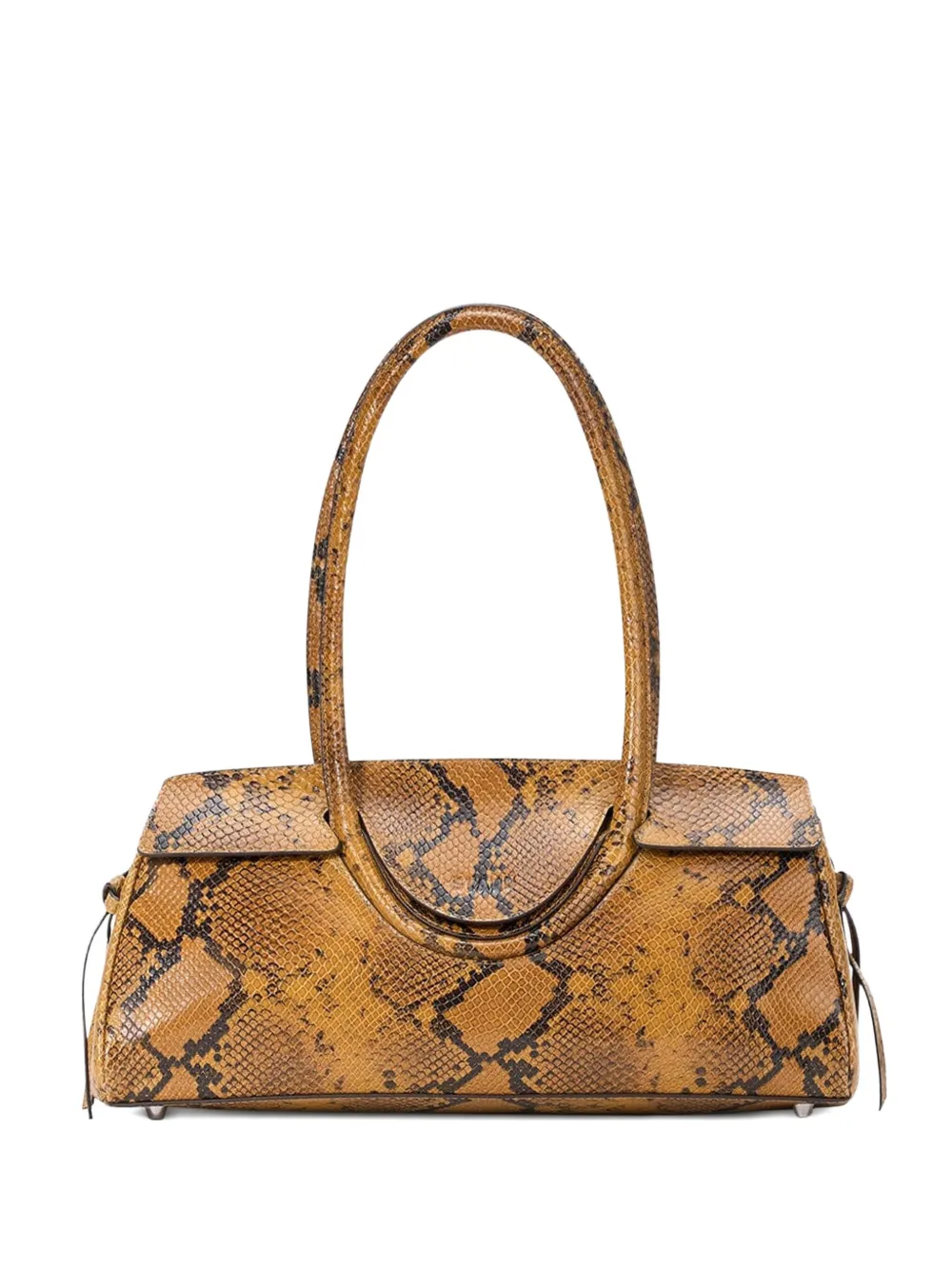Staud Maude Snake-print Shoulder Bag In Orange