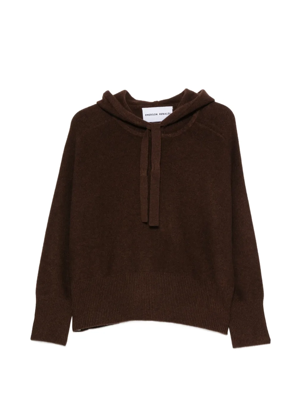Emerson Renaldi ribbed-knit drawstring hoodie