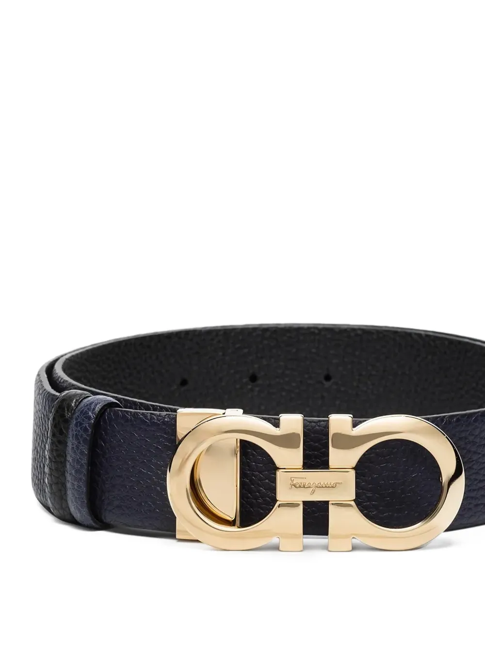 Ferragamo Riem met Gancini gesp Blauw