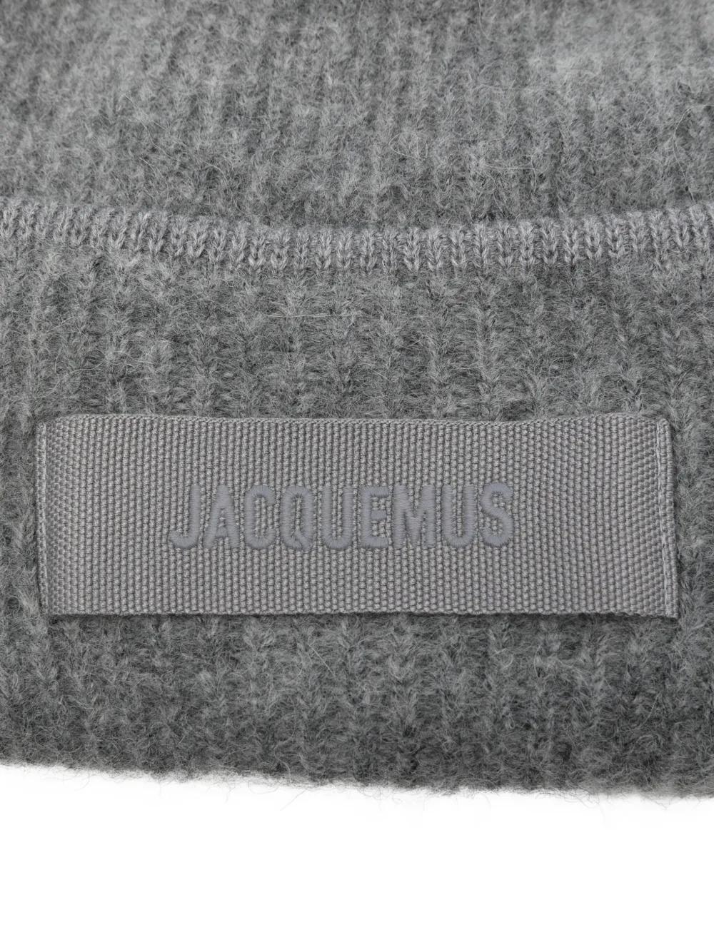 Jacquemus Le Bonnet Gros Grain Beanie In Gray