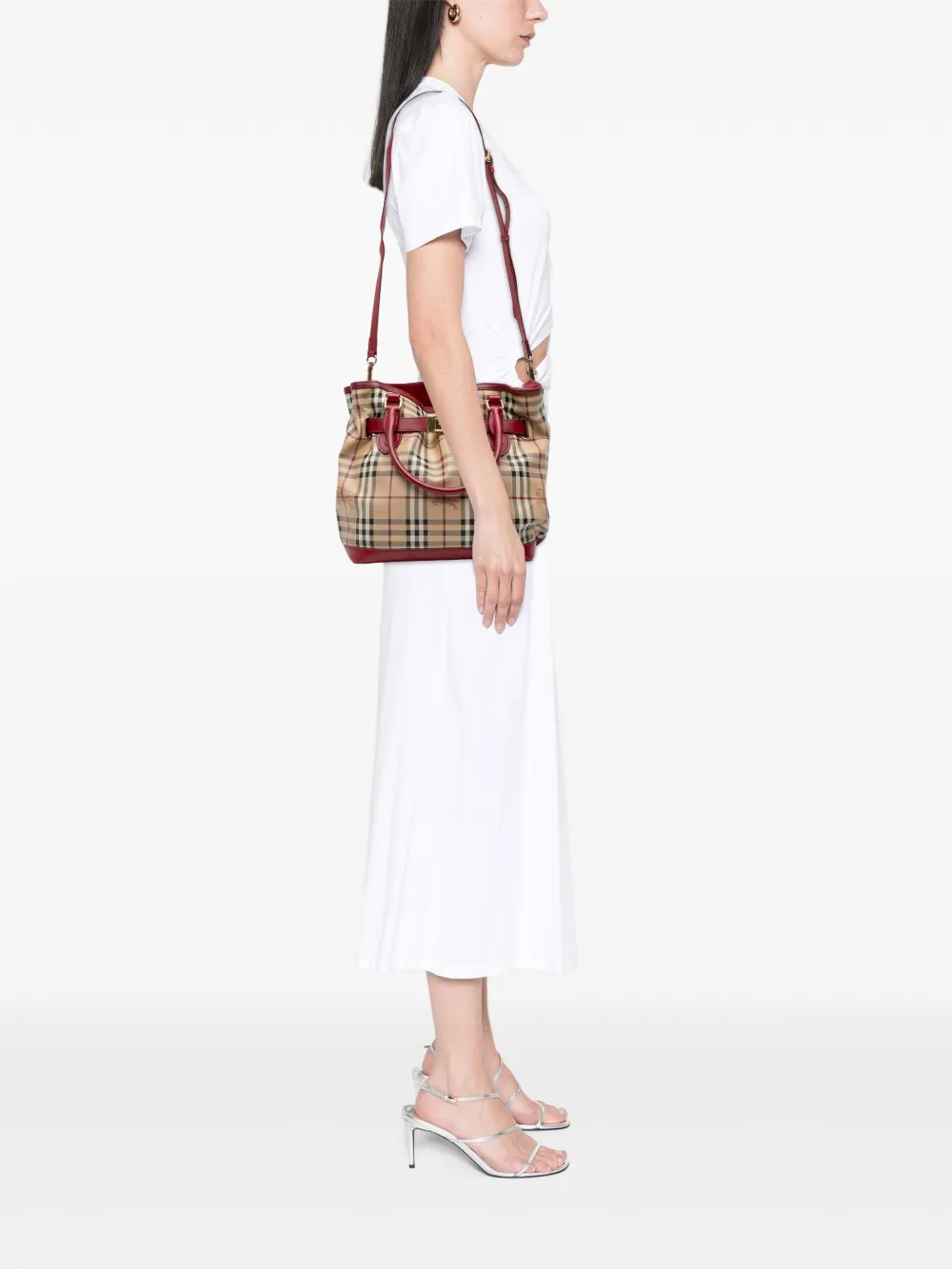 Burberry Pre-Owned 2000-2017 Haymarket Check Coated Canvas Golderton satchel | Pre-Owned | Image 2