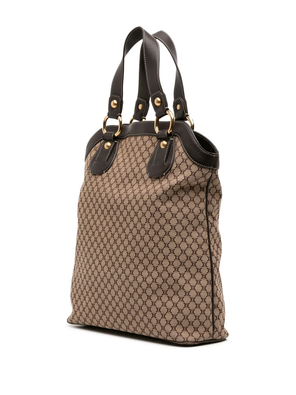 Pre-owned Celine 2000 Macadam Canvas Tote Bag In Brown
