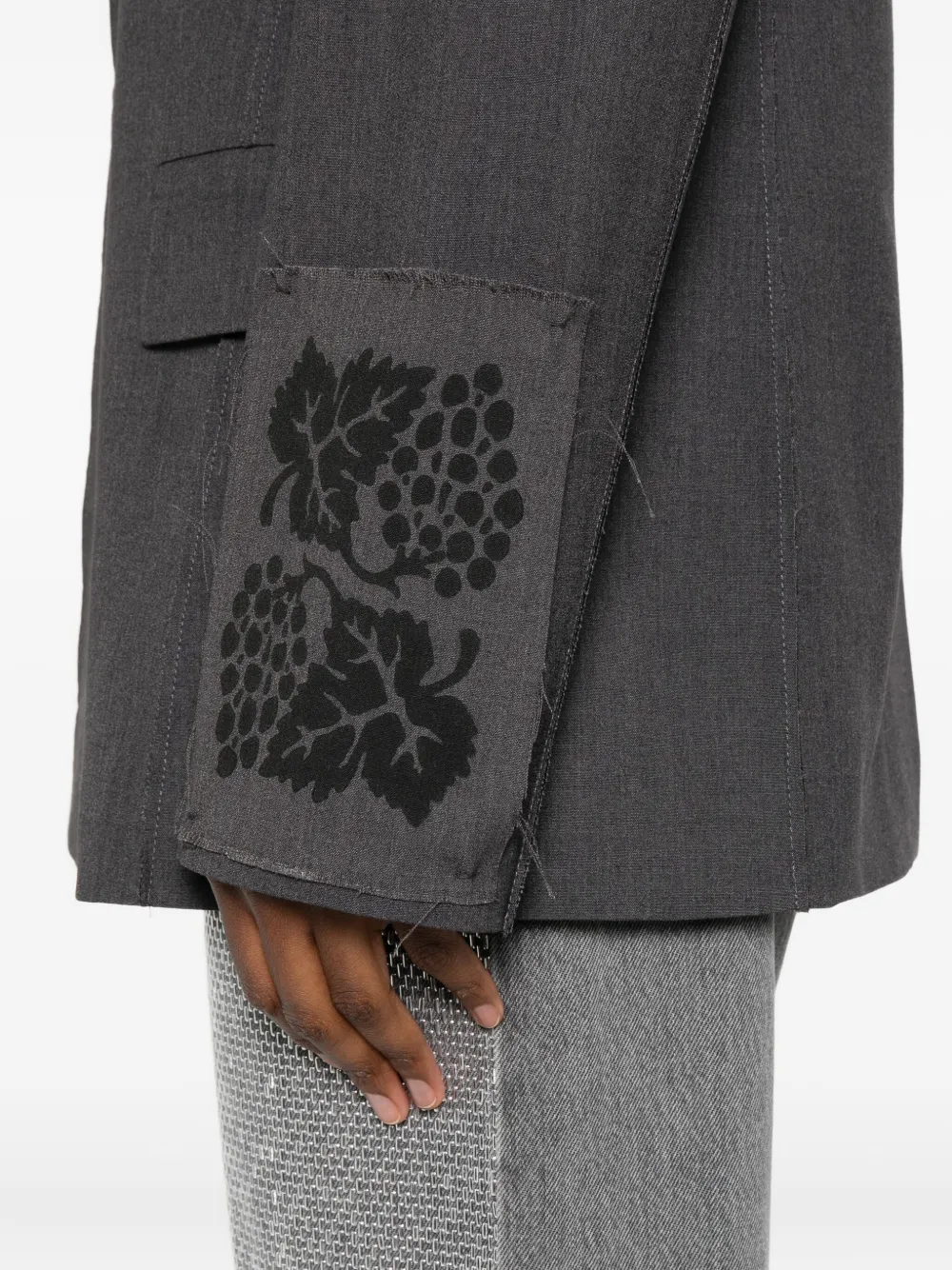 Federico Cina Raw Cut Double-breasted Jacket Clothing In Gray