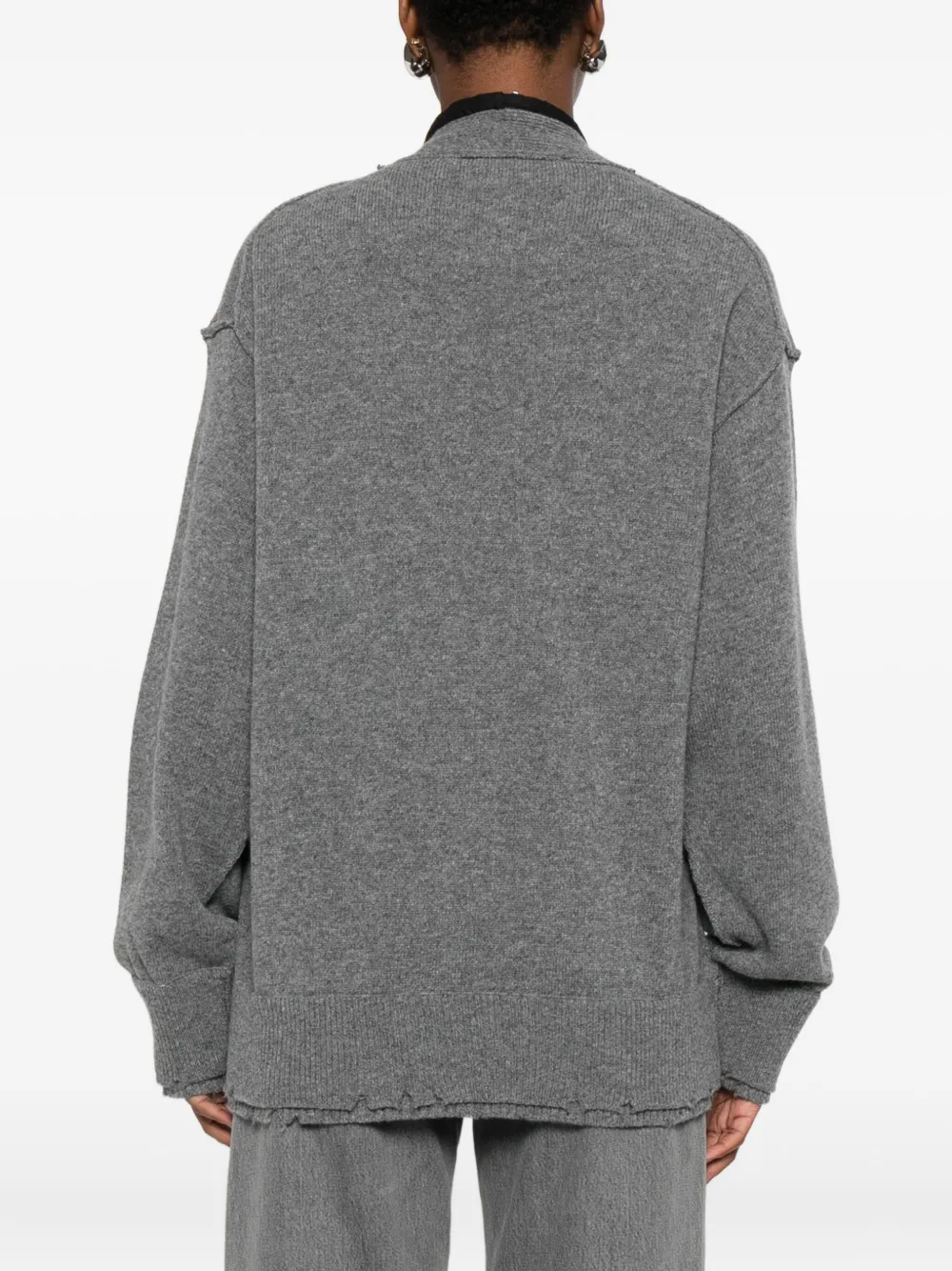 Federico Cina Coorset Distressed Cardigan In Gray