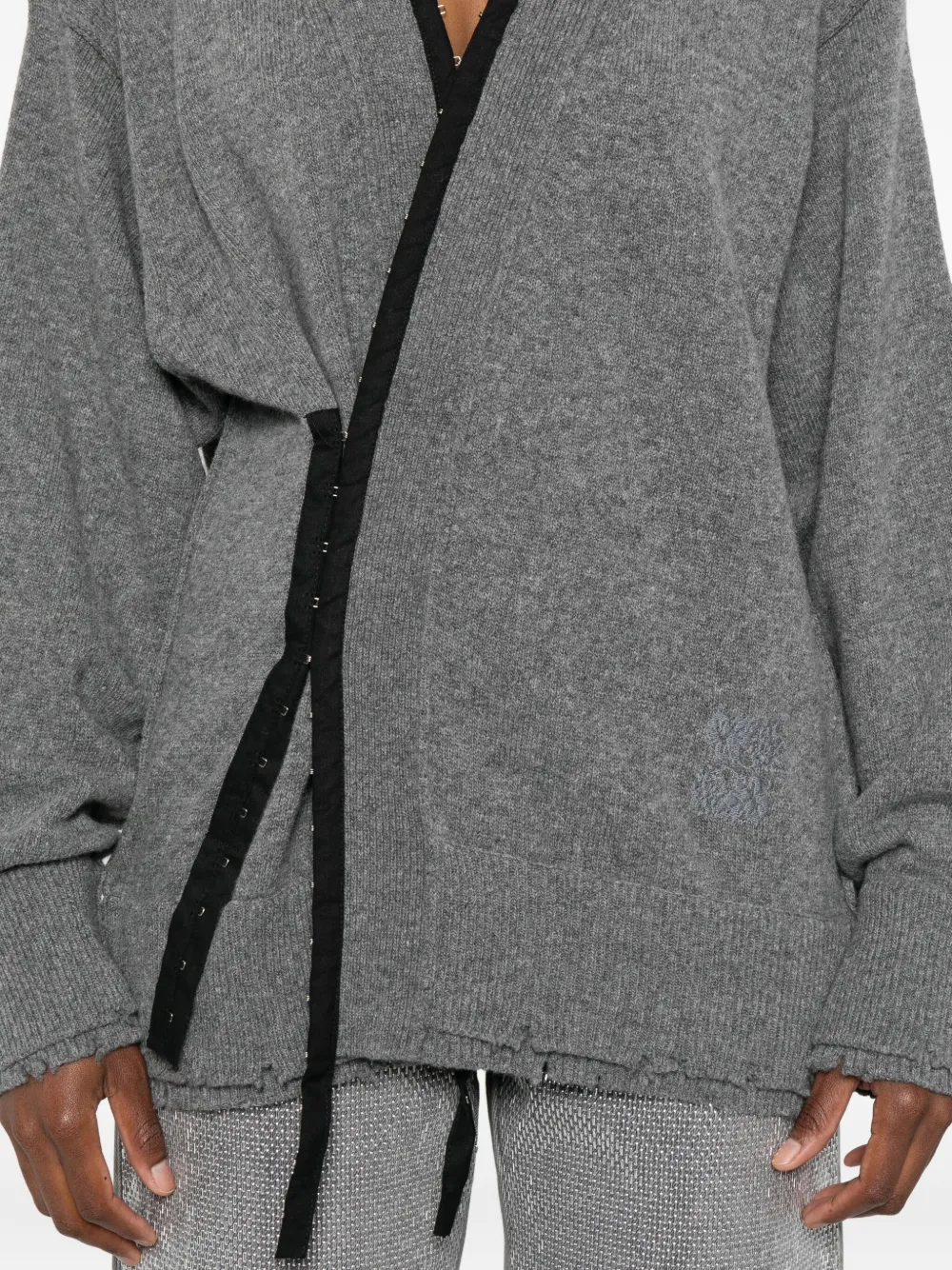 Federico Cina Coorset Distressed Cardigan In Gray
