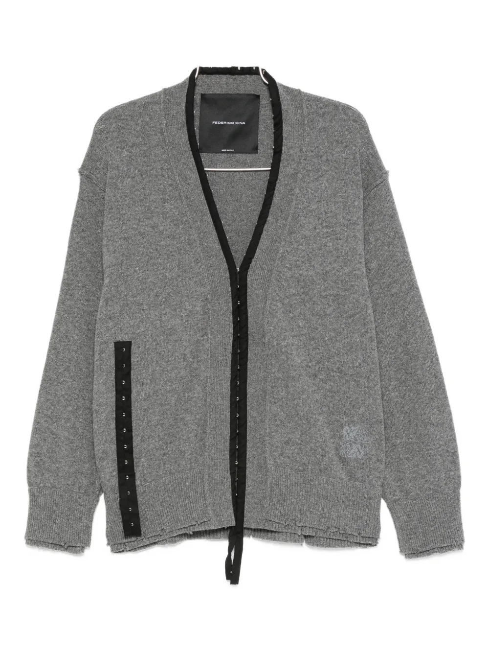 FEDERICO CINA coorset distressed cardigan | Grey | Image 1