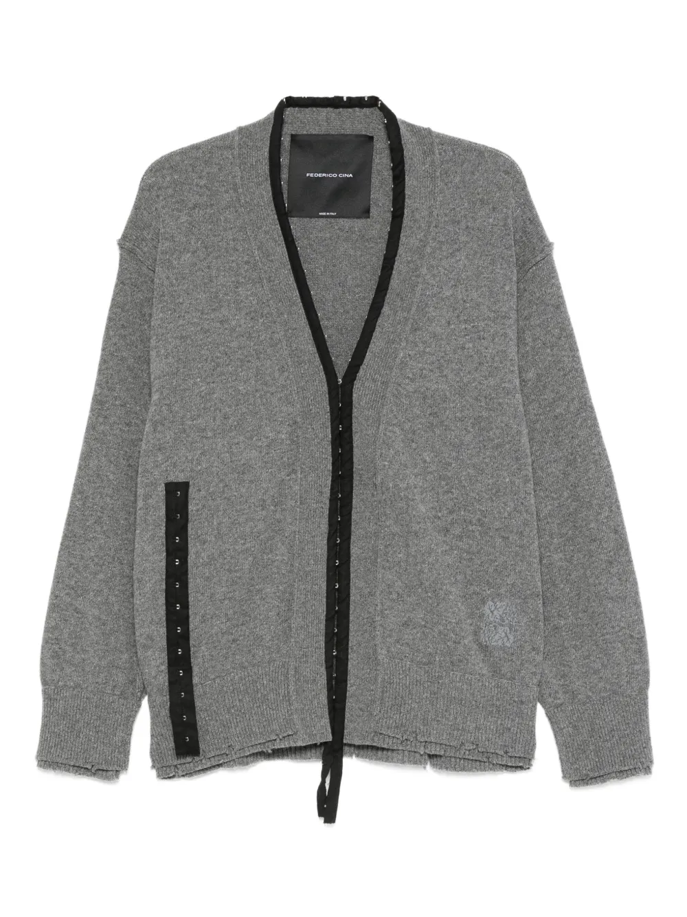 FEDERICO CINA cardigan à effet usé | gris | Image 1