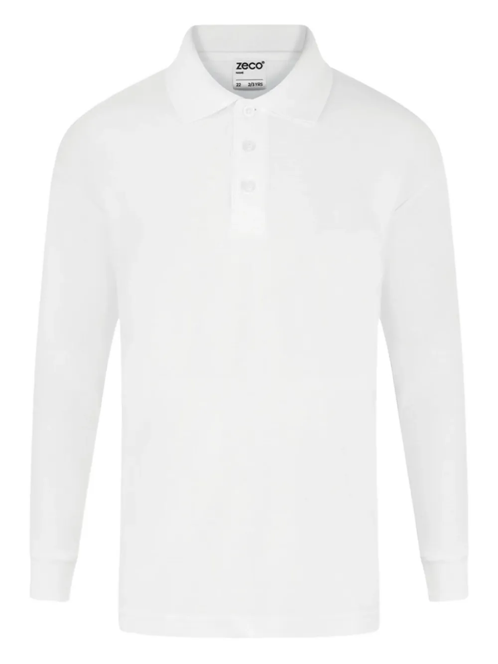Zeco Schoolwear kids long-sleeve polo shirt | White | Image 1