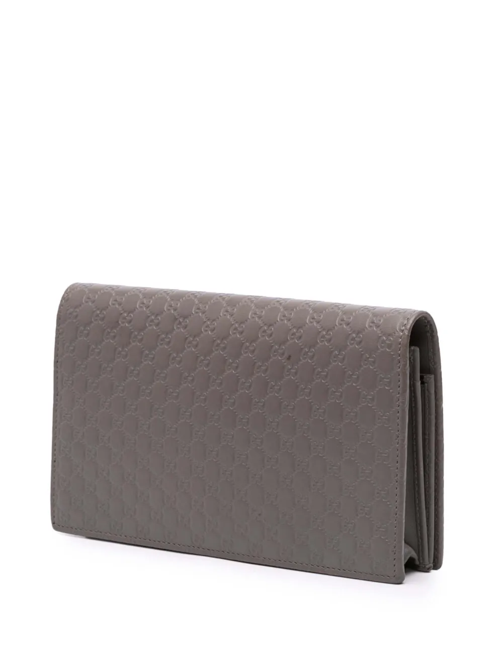 Pre-owned Gucci 2000-2015 Microssima Wallet On Strap Crossbody Bag In Brown
