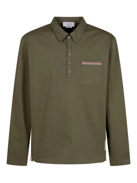 Thom Browne chest-pocket long-sleeve polo shirt
