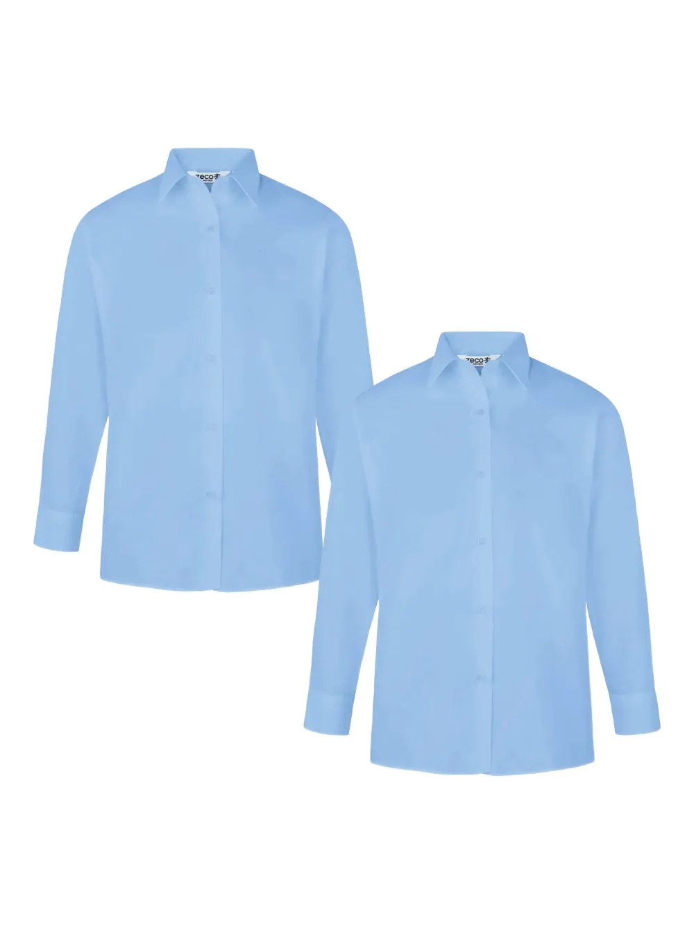 Zeco Schoolwear kids long-sleeve button-fastening shirt (pack of two) | Blue | Image 1