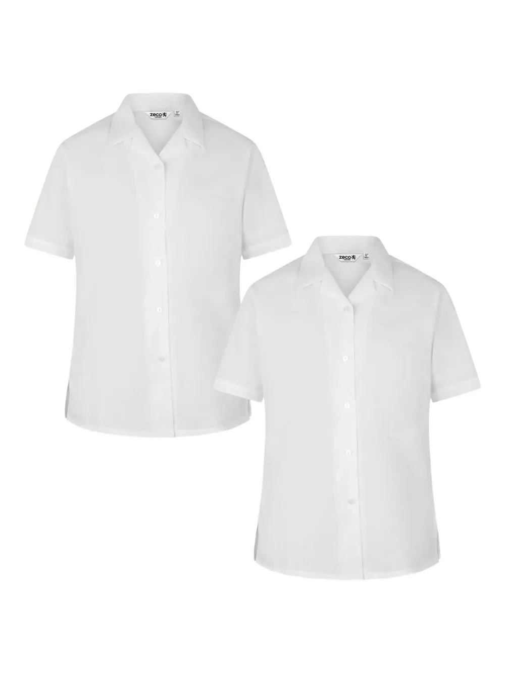 Zeco Schoolwear kids short-sleeve collared shirt (pack of two) | White | Image 1