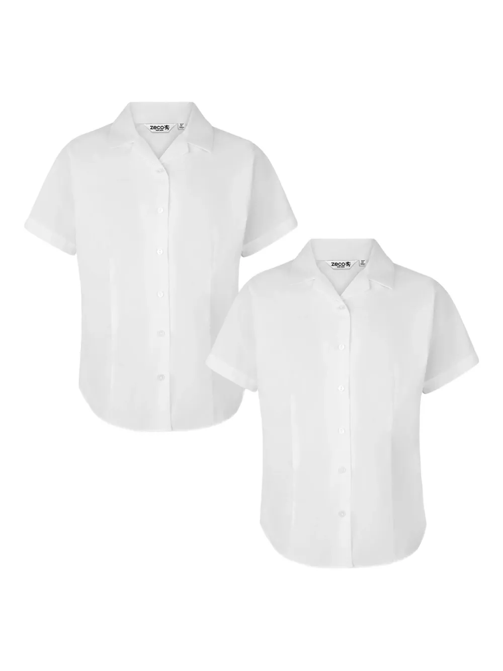 Zeco Schoolwear kids short-sleeve collared shirt (pack of two) | White | Image 1