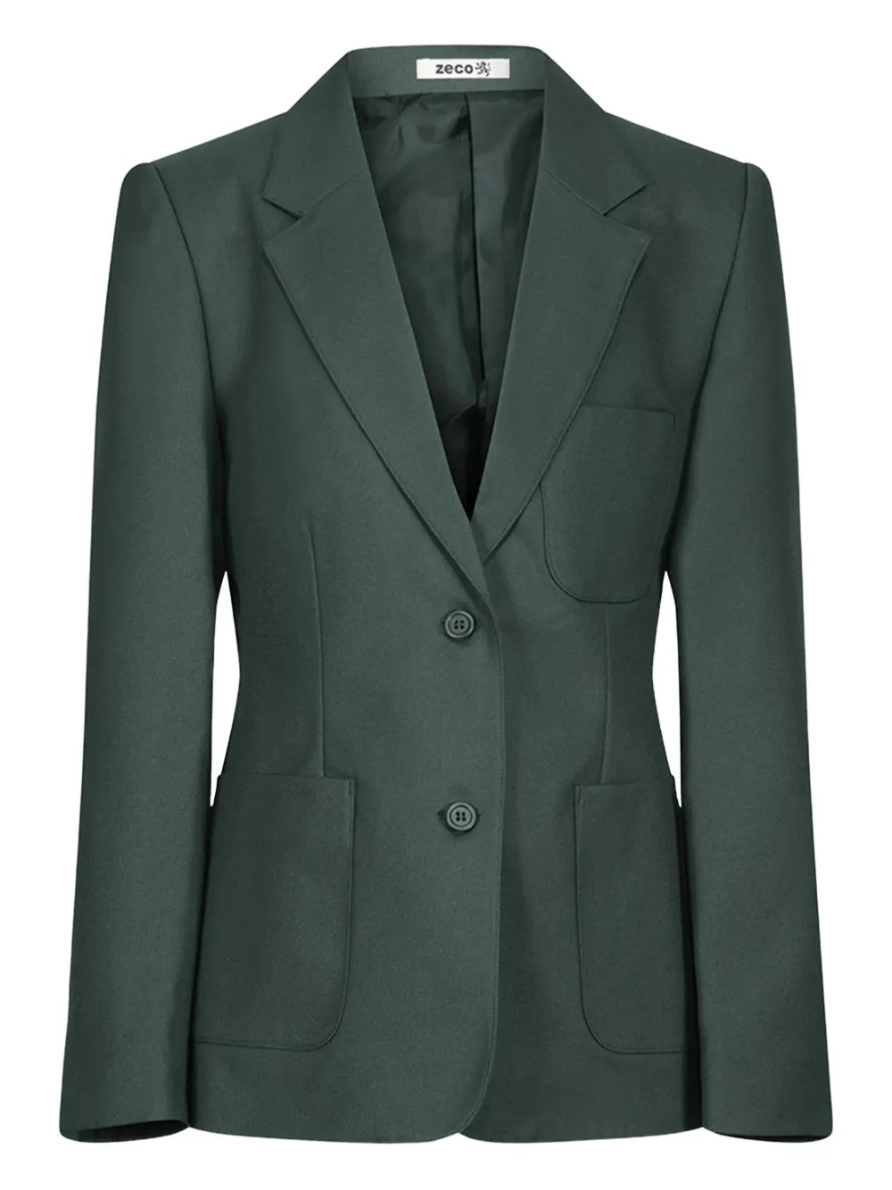 Zeco Schoolwear kids two-pocket button blazer | Green | Image 1