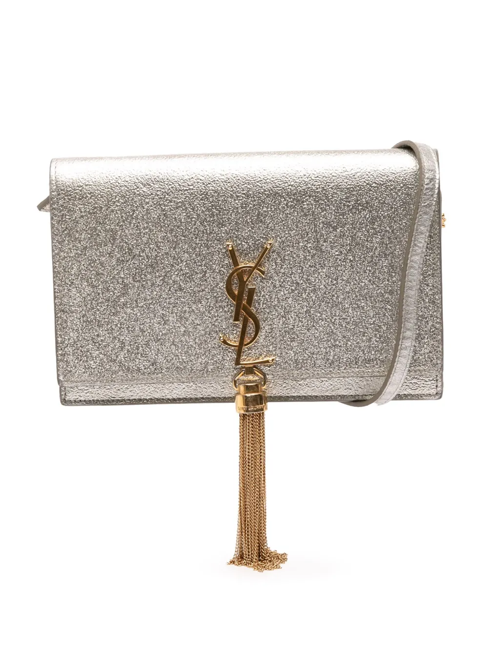 Saint Laurent Pre-Owned 2016 Metallic Calfskin Monogram Kate Tassel Wallet on Chain crossbody bag | Gold | Image 1